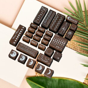 30ピース/個木製ラバースタンプハンドブック用DIYアクセサリーを描くためのDIYクラフト