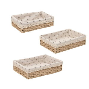 収納バスケット装飾トレイスタッキ型手織り長方形のコンテナドリンクや食品ペストリー用のマクラメ装飾ボックス