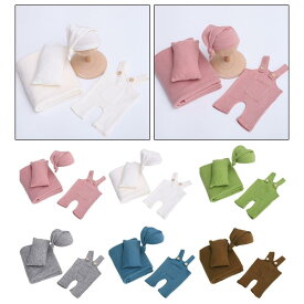 4 /男の子の女の子のための赤ちゃんの小道具の衣装を設定する背景ブランケットジオ服画像パンツ帽子セット写真撮影スーツ幼児撮影アクセサリー