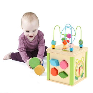 木製ビーズ迷路形状ソーター学習用子供 1 2 3 歳のクリスマスプレゼント , 音楽なし