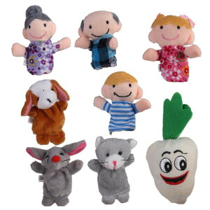 24�s�[�X/�� Finger Puppets Fairy Tale Hare Tortoise Educational Toys , �}���`�J���[2