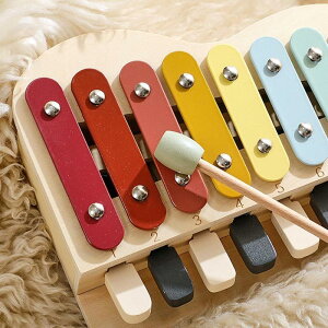 8キー木製木琴(マレット付き)音楽玩具.家族や保育園へのギフトに最適