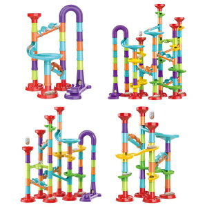 トラックボールビルディングブ迷路レースおもちゃDIYレンガパズルおもちゃビー玉レースゲーム組み立てセットキッズギフト