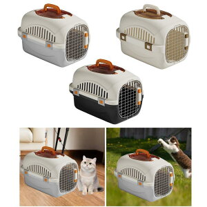 猫キャリア.ハードサイドドッグキャットケンネル.通気性ペット旅行キャリアワイヤードア猫の小型犬ウォーキングハイキングキャンプ