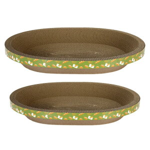 段ボール猫のスクラッチボード多機能楕円形の耐久性のあるラウンジベッド猫のおもちゃ子猫猫の足を研ぐための遊び