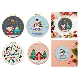 大人のためのクリスマス刺繍キットクラフトセットポータブル未完成クリスマス材料パッケージクラフト用品ノベルティクロスステッチ