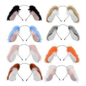 犬耳ヘッドバンド ぬいぐるみ 面白いヘアアクセサリー パーティーの記念品 ペットの誕生日プレゼント