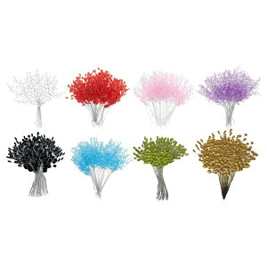 人工枝 アクリルビーズドロップ シミュレーションドロップフラワーピック 結婚記念日 ファームハウス用 手作りブーケ 30個