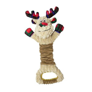 犬用噛むおもちゃ 伸縮性のあるきしむおもちゃ ぬいぐるみ 走ったり噛んだりするトナカイ