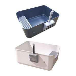 オープントップ猫用トイレ.ペット用トイレ砂トレイ防滴スクープケージアクセサリー付き小型および中型猫.ウサギ.子猫用のトイレ便器