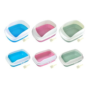 猫用トイレトレイ 丈夫な猫用トイレパン ペット用トイレトレイ 猫用トイレ 飛沫防止猫用便器 半密閉型 ハイサイド付き 小型ペット用