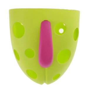 プラスチック製のバスルーム壁吸盤ハンギングバスおもちゃ収納バスケットホルダー-グリーン