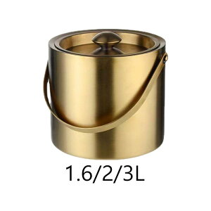 蓋付きアイスバケツ ゴールドプレート アイスペールコンテナ ワインバケツ パーティー BBQ ビュッフェ用