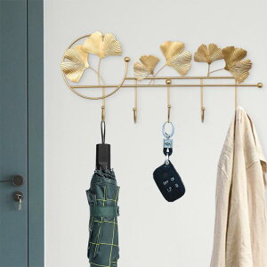 Ins Light Luxury Hook Wall Hanging Ginkgo Leaf Shape Key Holder Hook Rack , �S�[���f��A