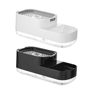 Soap Pump Dispenser Caddy Organizer One Hand With Sponge Holder Durable Draining Tray ,Countertop Organizer �ɓK�p Kitchen