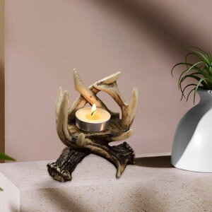 鹿の角のキャンドルホルダー クラフト クリエイティブ テーブルセンターピース 実用的 耐久性