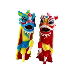 2x 1/64 Diorama Lion Dance Model Crafts Desk Descoration Resin Lisin Tiny People Model ɓKp Micro Landscapes Accessories Ornament