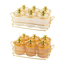 シュガージャー.分割コンパートメントジャー6グリッド.トレイ付き.ウェディングデコレーション食品収納ボックスコンテナ.ホリデーホームパーティー用