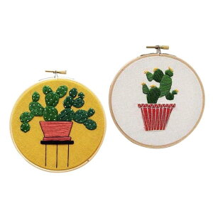 円形 刺しゅう枠 木製 フープ フレーム 刺繍フープ 15cm スレッド パターン付き 全2選択