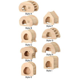ハムスター 木製ハウス 隠れ家 ケージ アクセサリー 遊び 小型 スナネズミ アクティビティ シェルター 小屋 DIY ケージ 休憩 生息地 装飾 運動 おもちゃ