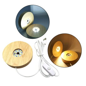 2x照明付き LED ライトベース アクリルディスプレイランプ クリスタルボール アートクラフト用 100mm_ホワイトライト