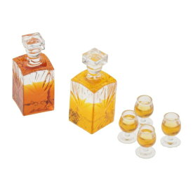 6PC 1/12スケールドールハウスウイスキーミニチュアワインボトルとモデルのカップ