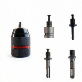 電動レンチアダプター 自己ロックチャック 工業用チャック 金属ボディ ねじ付きヘッド テーパーノーズ ナールシリンダー テクスチャーグリップ S2合金工具鋼 ワークショップ作業に適用