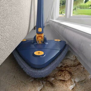 テレスコピックフラットクリーニングモップ モップパッド付き 調節可能な延長ポール 洗える三角フロアモップ ラミネートウッド用 エンジニアリングハードウッド