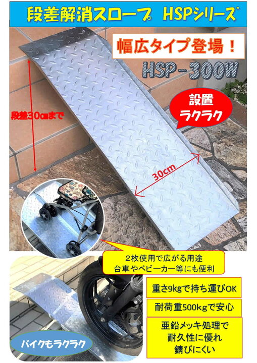 楽天市場】段差解消スロープ / 段差プレート 30cmまでの段差用 鉄製 