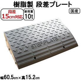 段差解消スロープ 段差15cm用　幅60cm 2個セット　120cm対応 耐荷重10t 国産 樹脂製段差プレート ステッププレート駐車場・車庫の段差解消！屋外用 玄関 車いす 介護 介助 SPG 15-60×2