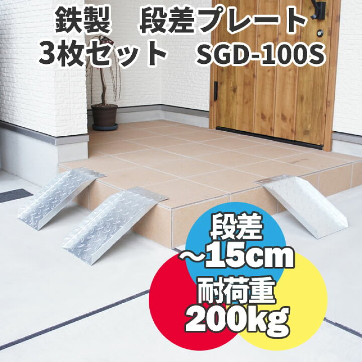 楽天市場】段差解消スロープ / 段差プレート 鉄製 15cmまでの段差用 
