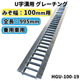 グレーチング U字溝用 溝蓋 みぞ幅100mm用　(乗用車) 長さ995mm 【代引き・日祝配達・時間指定不可】 側溝 歩道 溝 蓋 ふた 〈grating：グレーチング〉 HGU-100-19