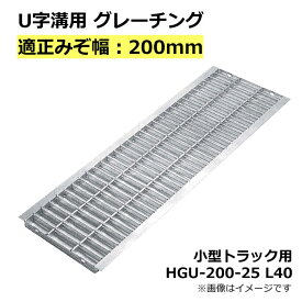 グレーチング U字溝用 溝蓋 みぞ幅200mm用　(小型トラック) 長さ995mm 【代引き・日祝配達・時間指定不可】 側溝 排水溝 溝ふた 溝蓋 溝 蓋 ふた 駐車場 ガレージ 〈grating：グレーチング〉 HGU-200-25 L40