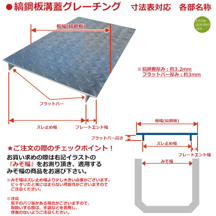 楽天市場 縞鋼板 溝蓋 グレーチング 適正みぞ幅90mm 歩道用 長さ600mm 幅135mm Ku 90 代引き 時間指定不可 側溝 Grating グレーチング Smile Garden Ex 楽天市場 縞鋼板 溝蓋 グレーチング 適正みぞ幅90mm 歩道用 長さ600mm 幅135mm Ku 90 代引き 時間指定不可 側溝 Grating グレーチング Smile Garden Ex