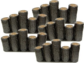 【送料無料】【お得な20個セット】サンポリ　プラスティック擬木 はなえ80φ 段違い5連 H200 枕木 お庭の縁取り diy 花壇 囲い 土留め ブロック 仕切り フェンス 柵 ガーデニング 樹脂製 プラ　Flowerbed Artificial Wood