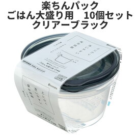 【送料無料】 イノマタ化学　楽ちんパック ごはん大盛り用　10個組　ブラック 〈北海道・沖縄・離島・一部地域は別途送料がかかります〉 保存容器 プラスチック製密閉容器