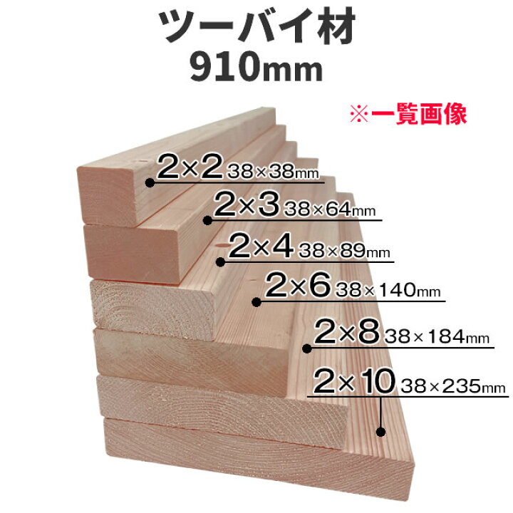 楽天市場】ツーバイ材 2×8(ツーバイエイト) 2枚セット：約38×184×910mm 