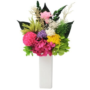【送料無料】枯れない仏花 プリザーブドフラワー お仏壇向け飾り花【単体】仏花 お供え花 和風 電報 弔電 法事 法要 仏事 仏壇花【代引き不可】E9102-74