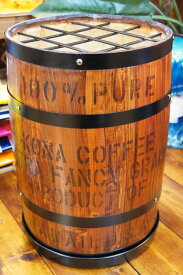 コナコーヒー木樽の傘立て(茶)☆おしゃれ　樽 傘立て ハワイアン雑貨 ハワイ雑貨 アメリカン雑貨 アメリカ雑貨 インテリア 収納 木箱 コーヒー バレル 木樽