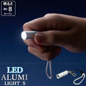 LEDアルミライトS APL-110 / 【ポスト投函送料無料】/ アルミ 懐中電灯 ミニサイズ 超小型 LED ライト 夜間 散歩 ウォーキング ボタン電池 カバン 鞄 小物 キーホルダー スマイルキッズ 安心 安全