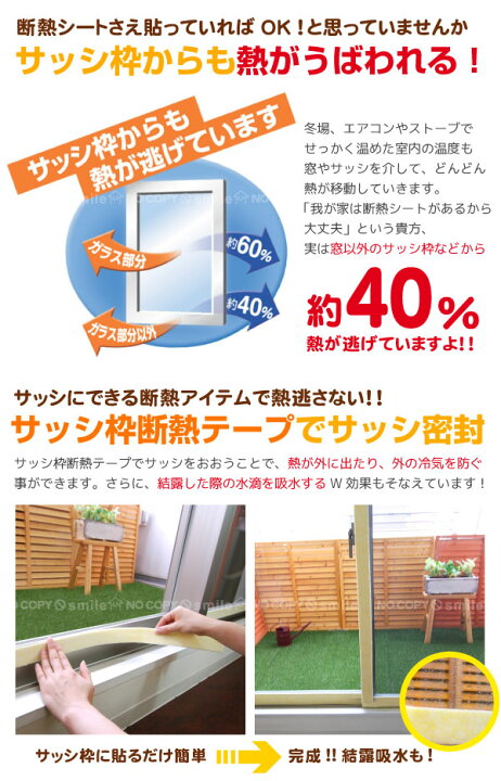楽天市場 サッシ枠用断熱テープ 4cm 90cm 4枚入り ポイント 倍 住マイル