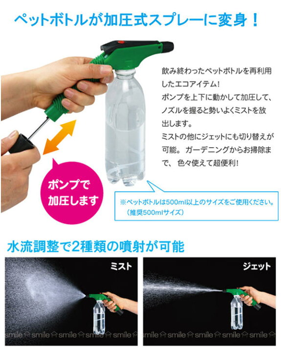 ペットボトル用加圧式霧吹き 満点の