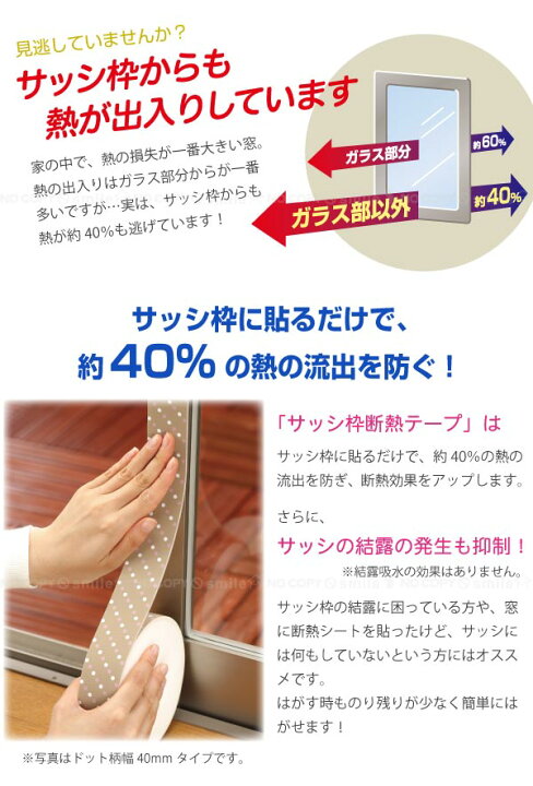 楽天市場 サッシ枠断熱テープdeco40 1巻入 住マイル