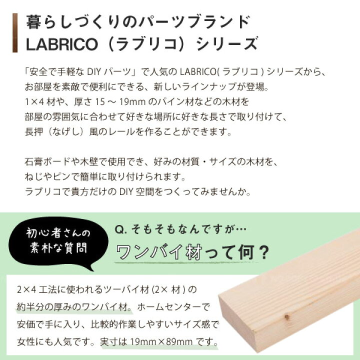 楽天市場】LABRICO ナゲシレール ブラケット KXO-210/【普通郵便送料無料】 /ラブリコ LABRICO NAGESHI RAIL 長押 ナゲシ 1×4 パイン材 DIY パーツ 棚 壁 石膏ボード 賃貸 簡単 傷つけない レイアウト 自由 模様替え ワンバイ 角材 木材 柱 おしゃれ : 住マイル 楽天市場】LABRICO ナゲシレール ブラケット KXO-210/【普通郵便送料無料】 /ラブリコ LABRICO NAGESHI RAIL 長押 ナゲシ 1×4 パイン材 DIY パーツ 棚 壁 石膏ボード 賃貸 簡単 傷つけない レイアウト 自由 模様替え ワンバイ 角材 木材 柱 おしゃれ : 住マイル