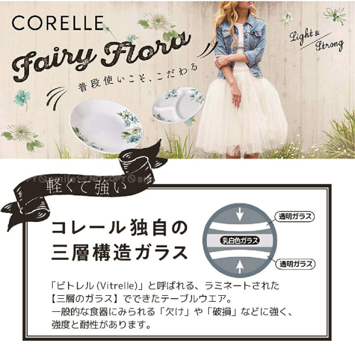 楽天市場】コレール フェアリーフローラ 中皿 5枚セット CP-9475-5P 
