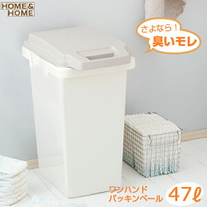 ワンハンドパッキンペール 45JS GBED007/ 【送料無料】/ 47リットル 防臭 臭い漏れ ゴミ箱 ダストボックス おしゃれ 野外 分別 ごみばこ くず入れ かわいい ペール キッチン フタ付き たっぷり 防