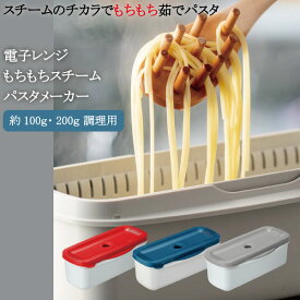 電子レンジ スチーム パスタメーカー /レンジ パスタ 2人 茹で 容器 調理器 パスタケース 電子レンジ調理器 2人分 ケース モチモチ スパゲッティ 簡単 調理 二重構造 省エネ 時短 日本製 スケーター