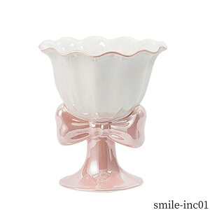 【送料無料】小鉢 ハイベースサラダボウル アイスクリームカップ リボン サラダ用 スムージー ヨーグルト アイスクリーム ハイベース