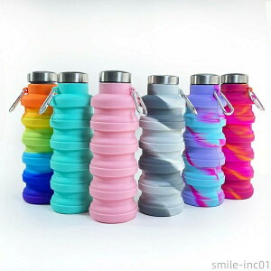 【送料無料】ウォータ マイボトル ボトル ソフト 軽量 携帯 アウトドア 500ml コンパクト 2本セット!シリコン 折りたたみ 水筒 冷凍 伸縮型