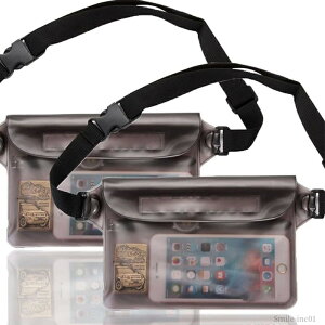 【送料無料】携帯 防水パック ウエストバッグ バイク 釣り プール 海水浴 PVC素材 3重チャック IPX8取得済み 防水ケース